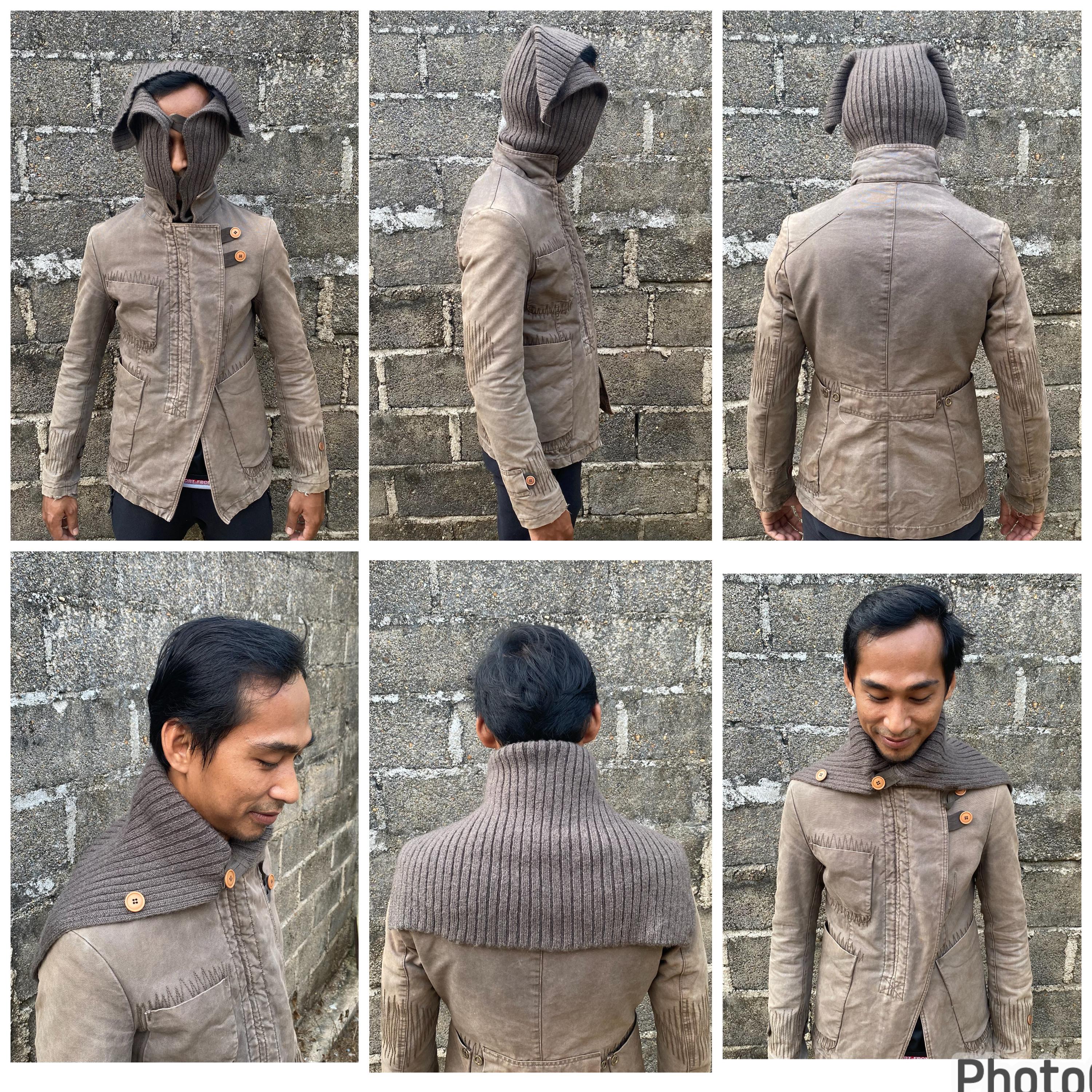 corpo nove イタリア製 レザージャケット Vintage Corpo Nove Italy Hoodie Asymmetric Biker Jacket Size 38 (S