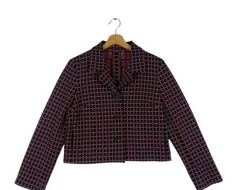 En Prive Marina De Bourbon Paris Blazer Button Size 3 Maroon/Black Colour