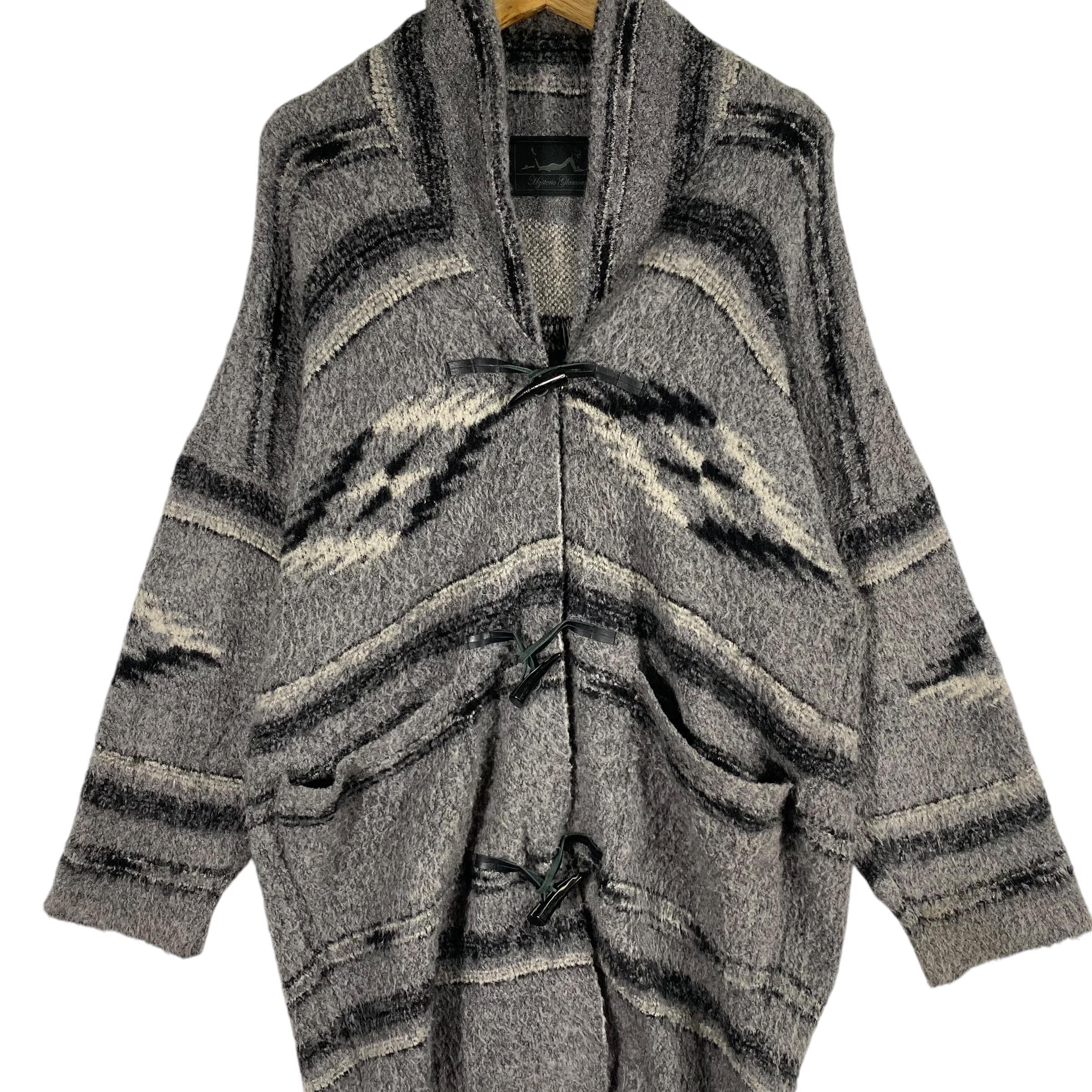 WIND AND SEA × HYSTERIC GLAMOUR Cardigan Vintage Hysteric Glamour Aztec Fleece Cardigan - Grey/black - Size