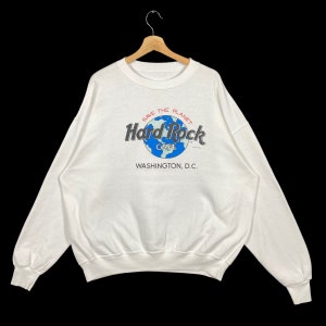 Vintage 90s Hard Rock Cafe Washington Sweatshirt Size XL Color White