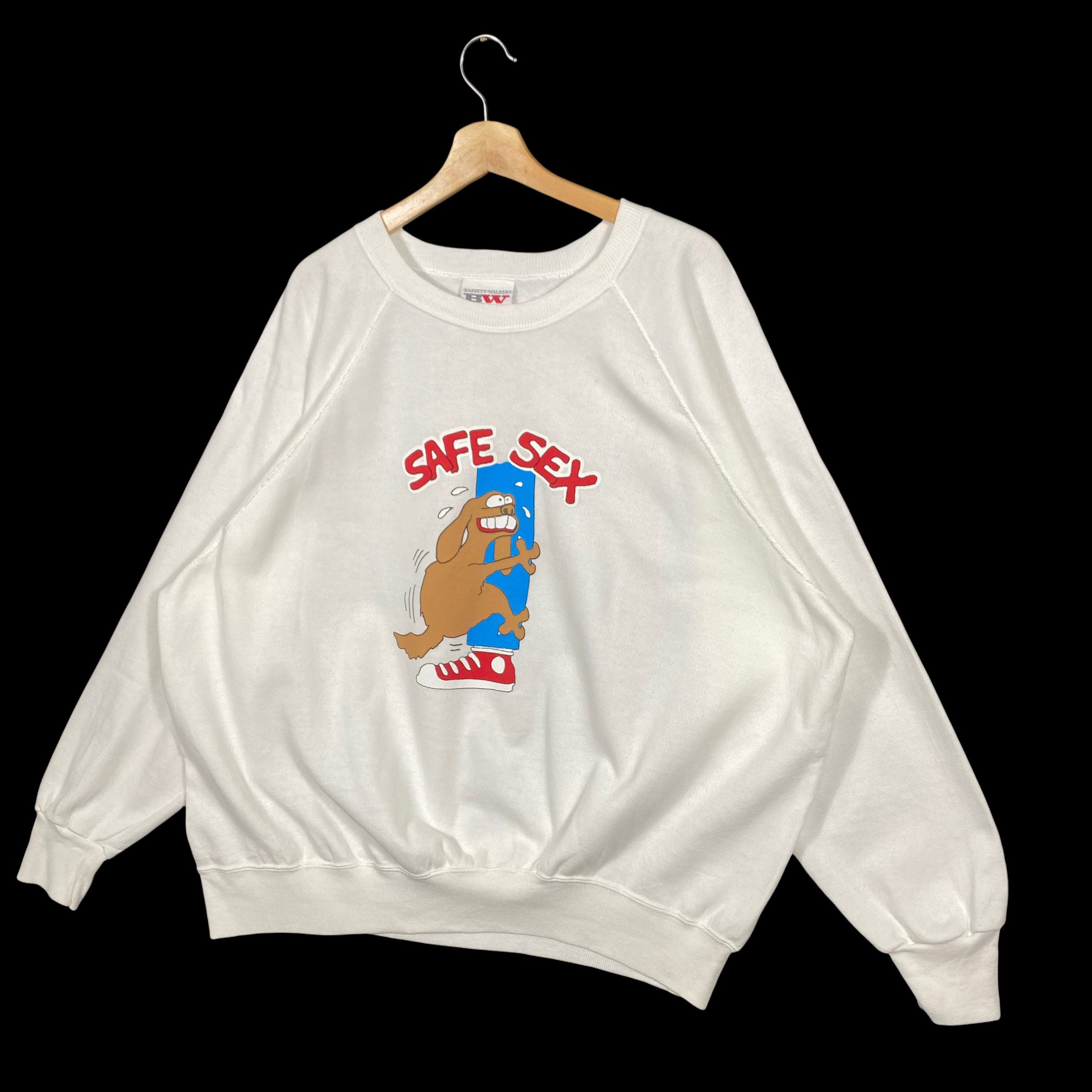 Vintage 80s Safe Sex Sweatshirt Size XXL Color White - Etsy
