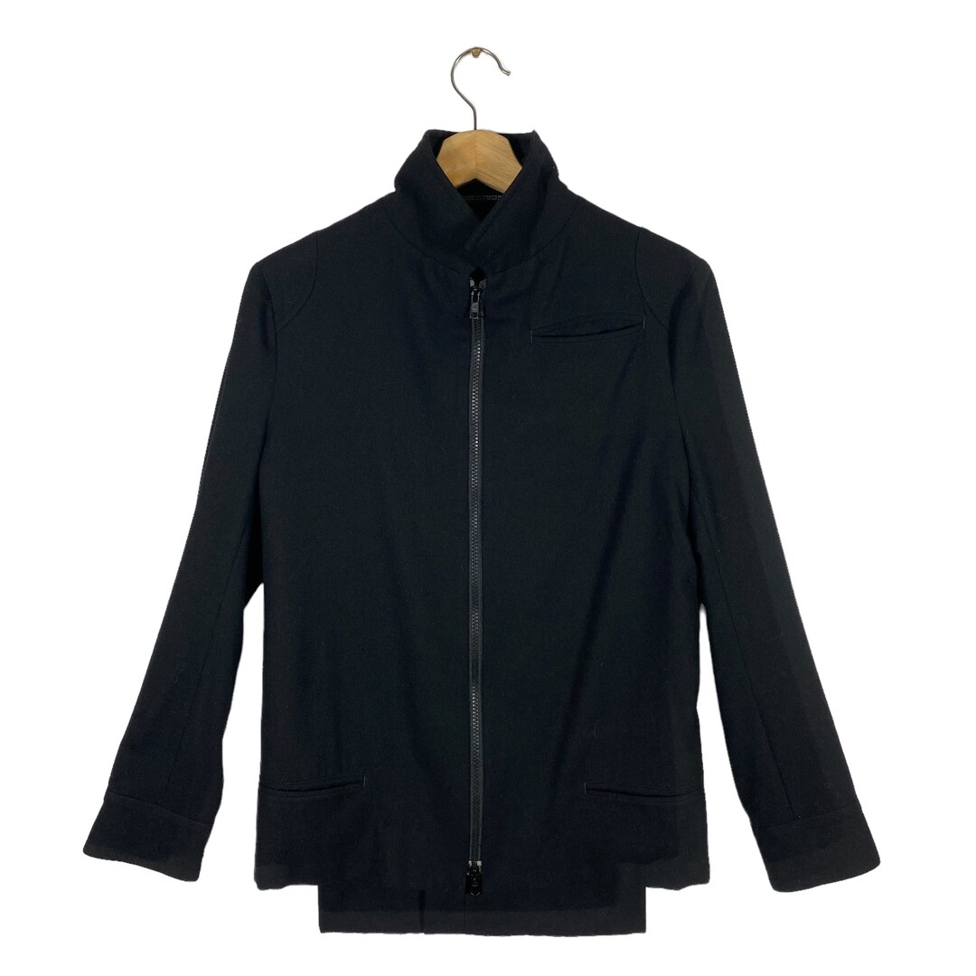 Vintage 90s Y's Yohji Yamamoto Wool Jacket Zipper Black Colour