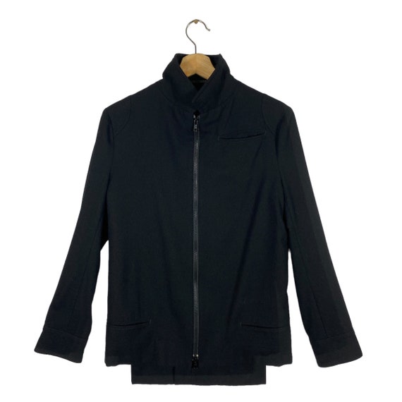 Vintage 90s Y's Yohji Yamamoto Wool Jacket Zipper Black Colour