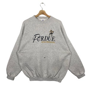 Vintage 90s Purdue Boilermakers Sweatshirt XL Size Grey Colour
