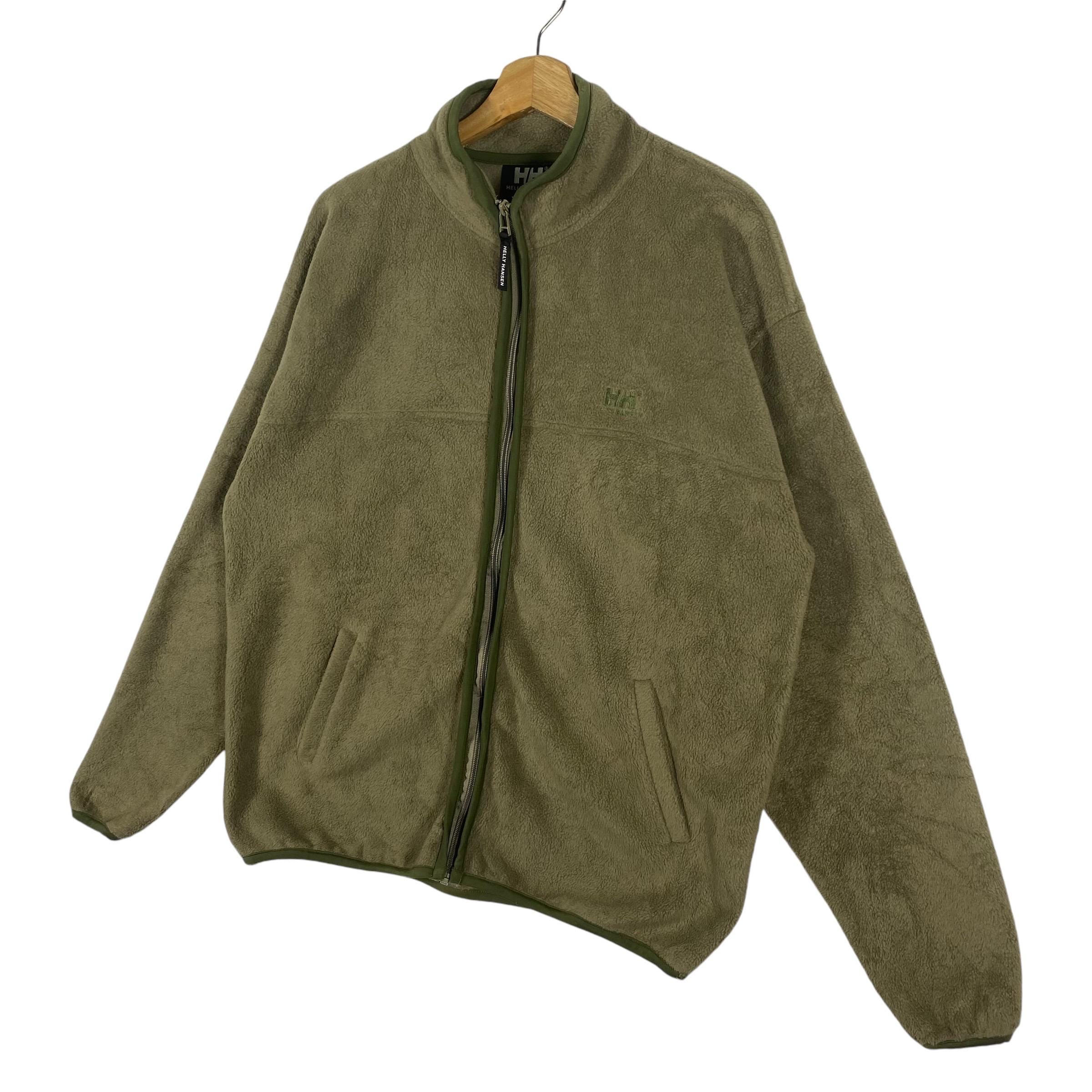 Vintage 90s Helly Hansen Fleece Zipper Jacket - Army Green (XL