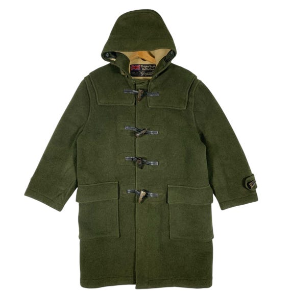 Vintage Gloverall Duffle Coat Toggle Button Size 34 (M) Green
