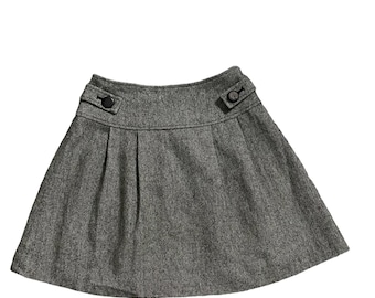 Vintage Courreges Mini Skirt Wool Grey Colour