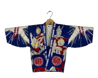 Rare Item Vintage Ultraman Cosmo Full Print Kimono Kid Size 110