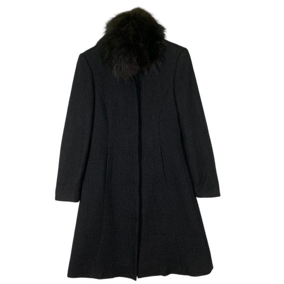 VERSUS Versaceファーコート Vintage Versus Versace Fur Collar Long Button Jacket S Size Black