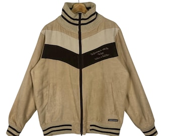 Vintage Body Glove Jacka Dragkedja L Storlek Brun Färg