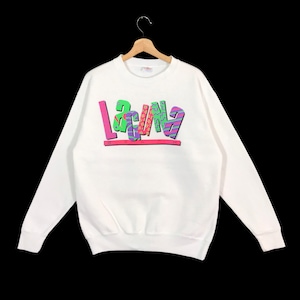 Vintage 90s Laguna Beach Crazy Shirt Sweatshirt L Size But Fit To M Size White Color