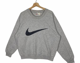 New Nike Wrap Around Swoosh Sweatshirt Mens Large Black TM