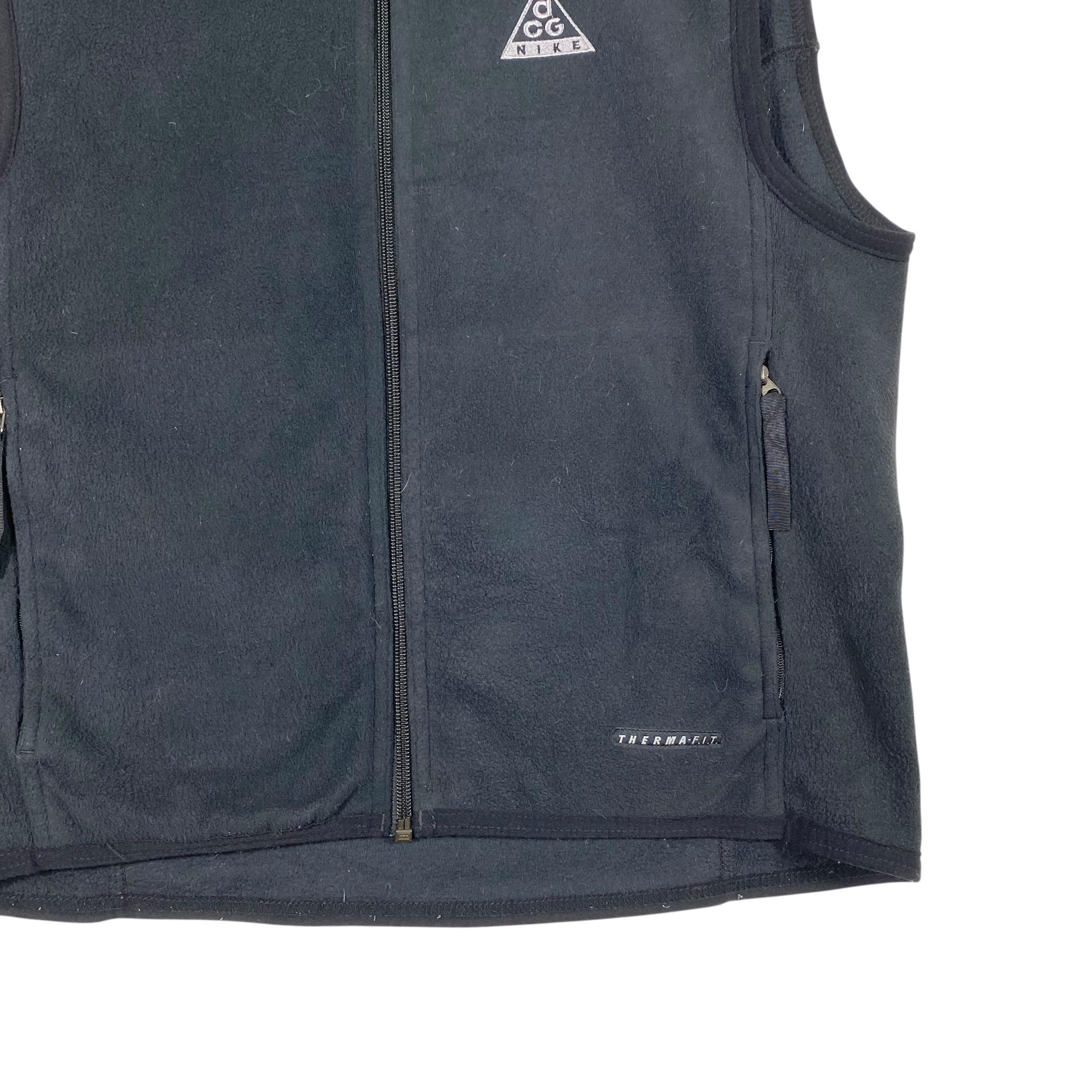 トップス 90s NIKE ACG fleece vest black Vintage 90's Nike ACG Vest Fleece Zipper Embroidered Swoosh Logo