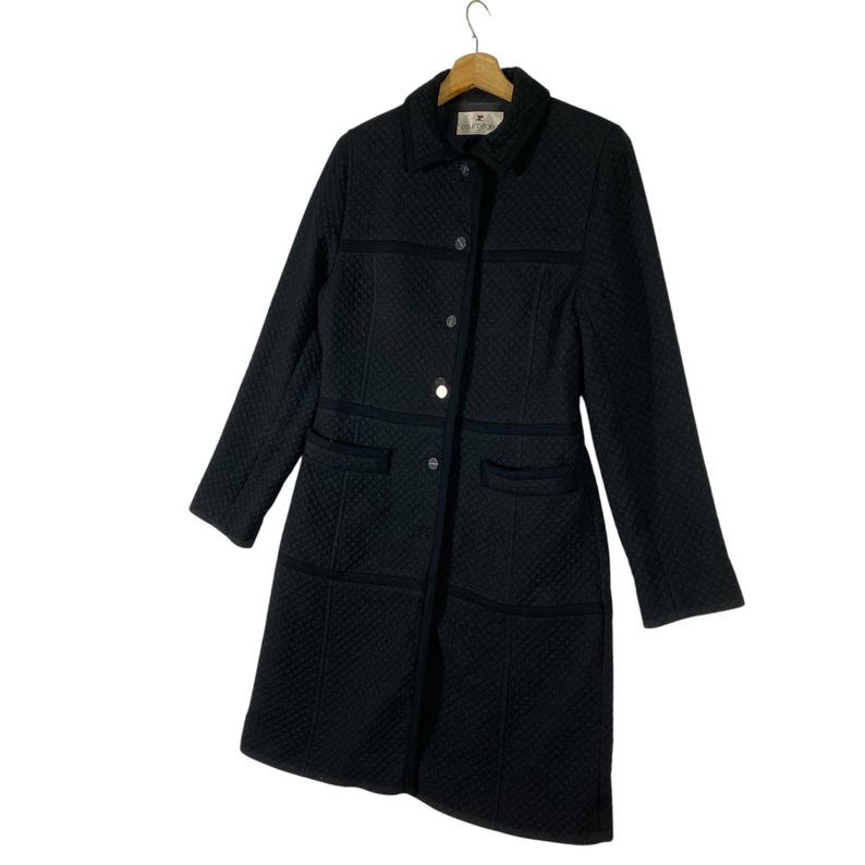 Chaqueta larga con botones vintage de Courreges, talla S, color negro imagen 2