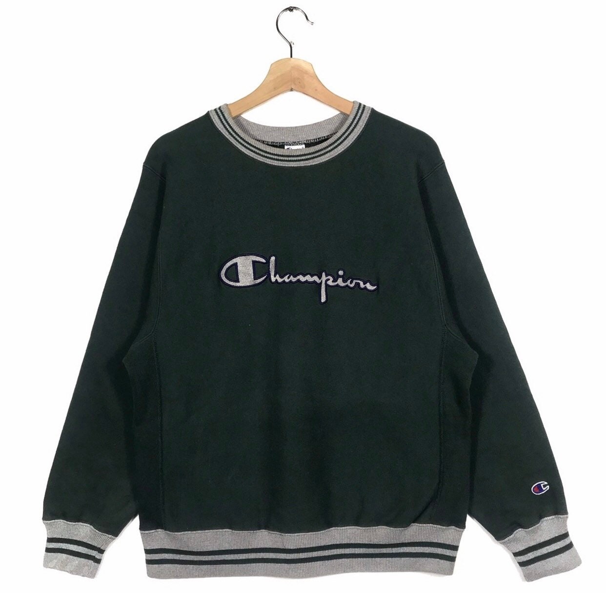 Vintage Champion Reverse Weave Sweatshirt M Size Green Colour  