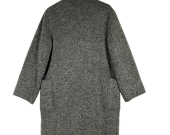 Vintage Marella Mohair Alpaca Wool Coat - 90s Minimalist Grey (M