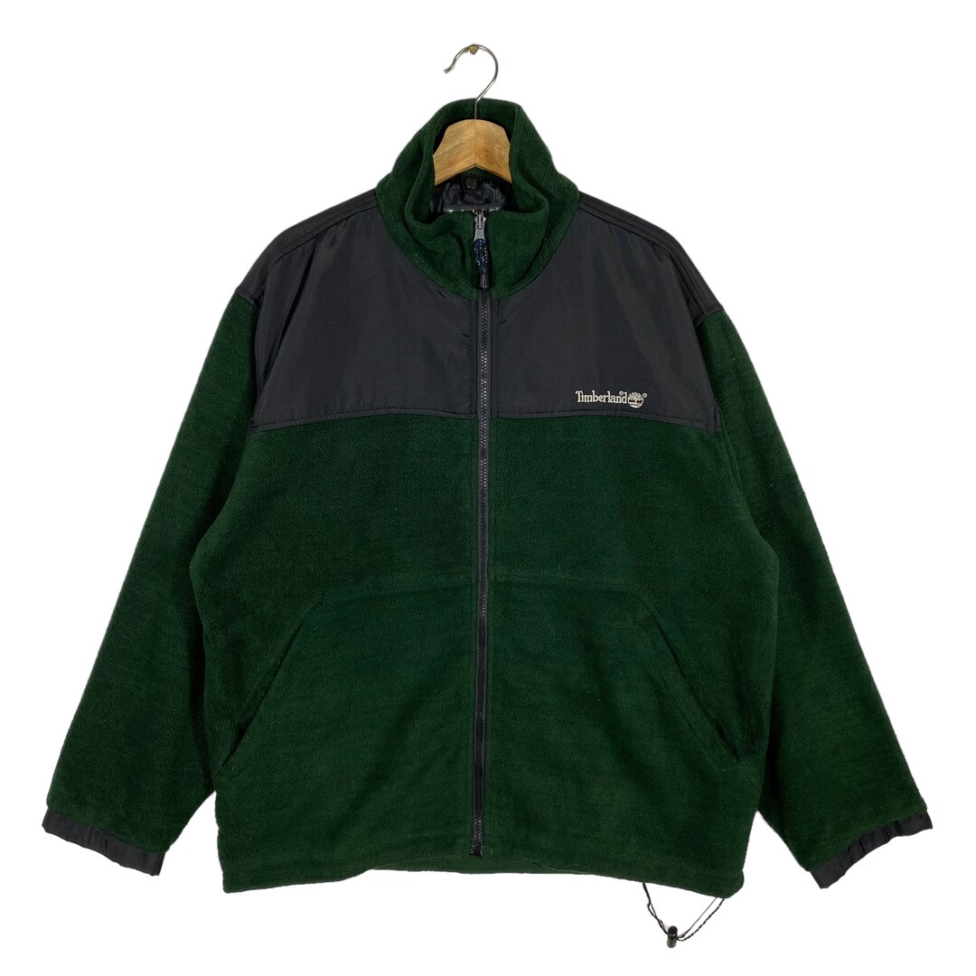Vintage Timberland Fleece Jacket Zipper L Size Green Colour