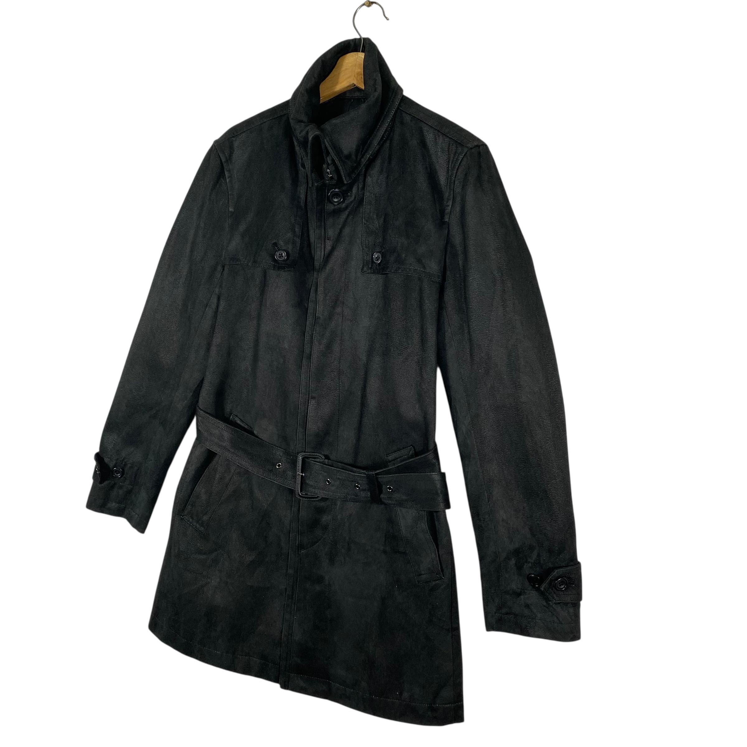 ジャケット・アウター Tornado Mart double zip draped wool coat Tornado Mart Coat is a T/C Micro Suede Trench Coat(fit M) Black