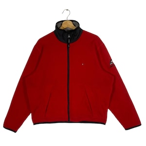 Vintage Tommy Hilfiger Zipper Jacket M Size But To Fit L Size Red Colour