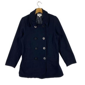 Vintage Ines De La Fressange Paris Wool Button Jacket - Navy Blue