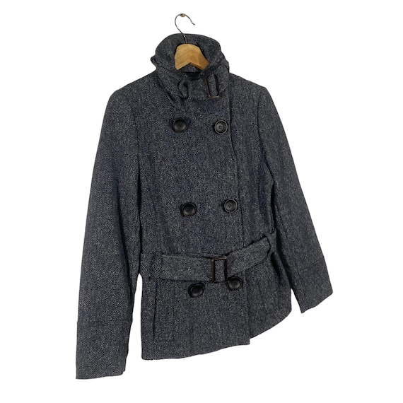 Zara Basic Wool Button Jacket S Size Darkgrey Col… - image 2