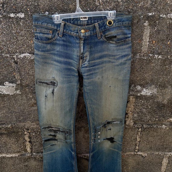 00s L.g.b Archive Wolf Blck Denim Pants Distress - Etsy