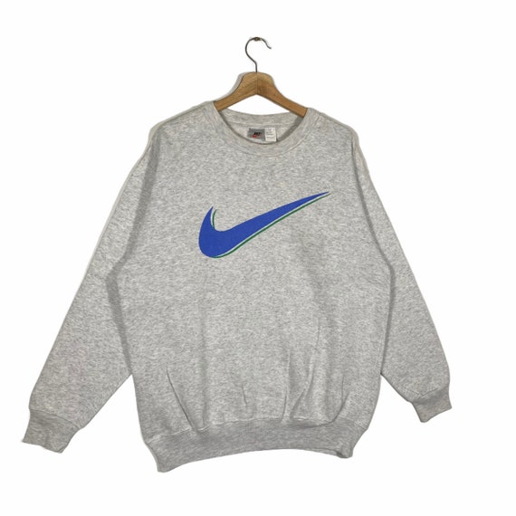 Vintage  90s Nike Swoosh Sweatshirt L Size Grey C… - image 3