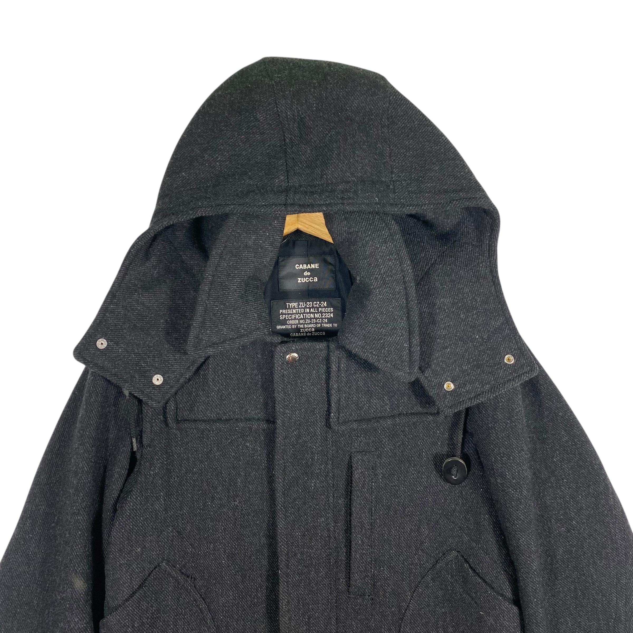 Vintage Cabane De Zucca Issey Miyake Wool Hoodie Jacket - Dark