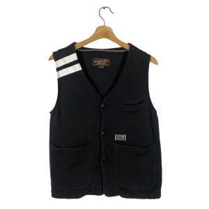 vintage Gilet de quartier Taille S Couleur Noir