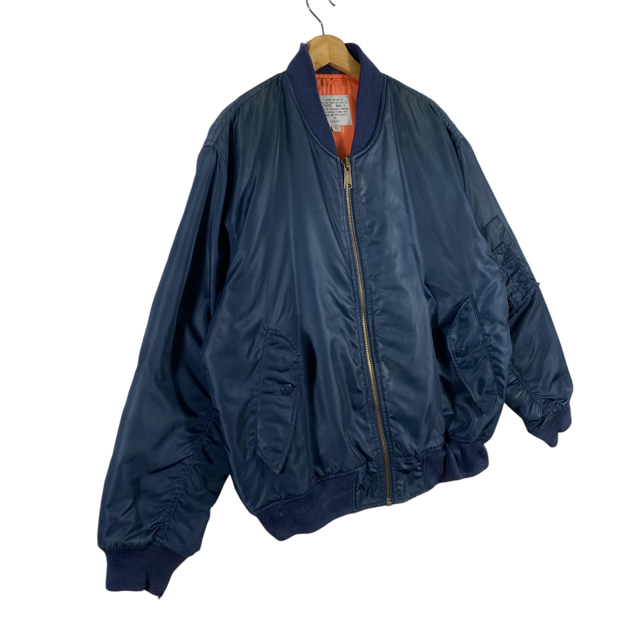 ネイビー MA-1ジャケット colour-plane Navy Blue MA-1 Flight Jacket