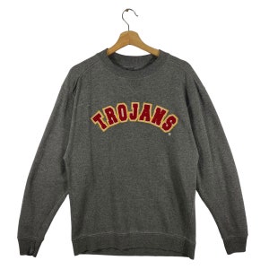 Vintage Trojans Sweatshirt M Size Grey Colour