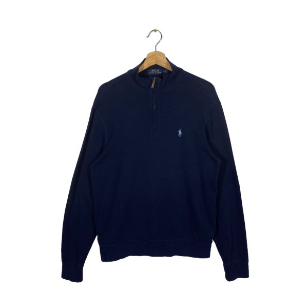 Vintage Polo Ralph Lauren Half Zip Sweatshirt Navyblue