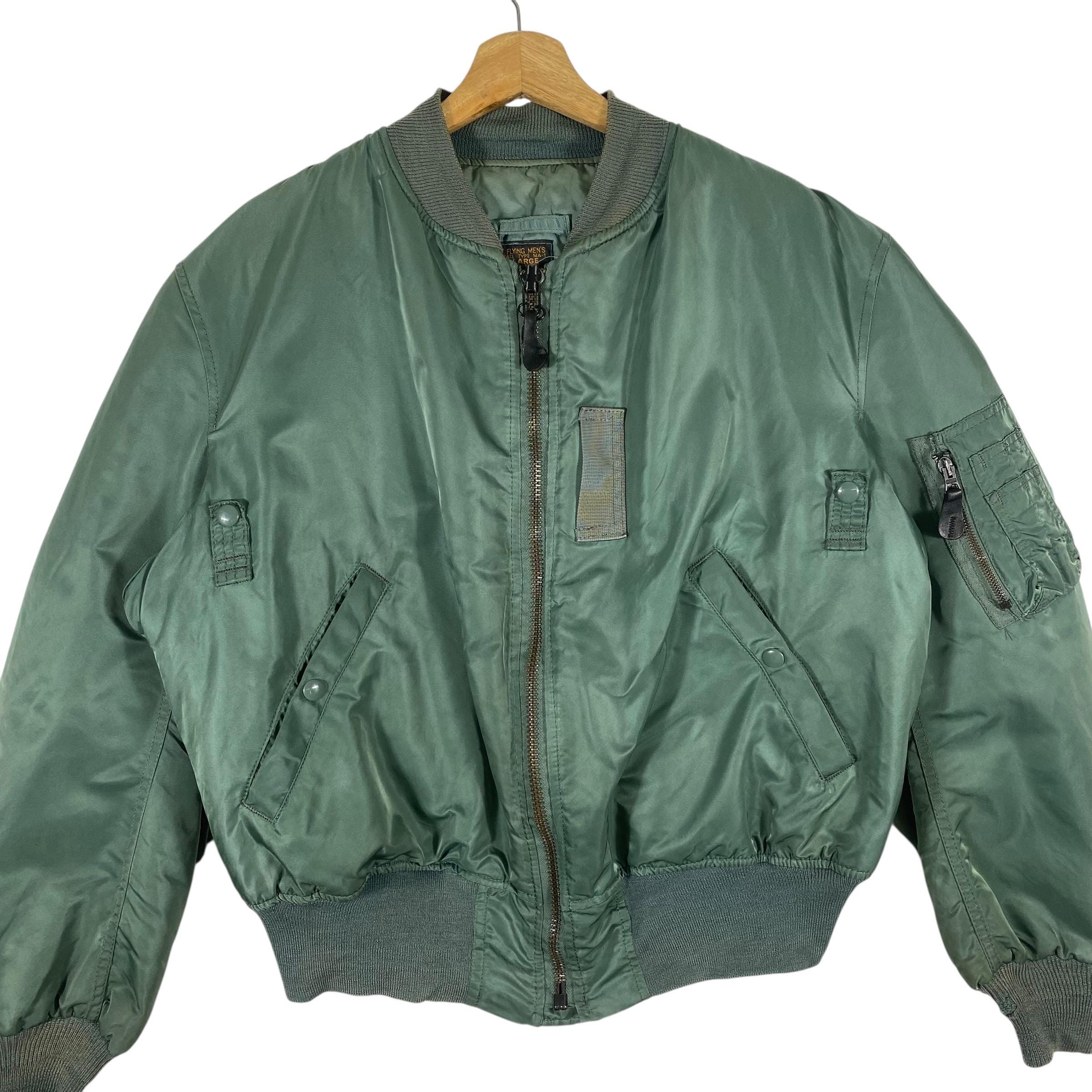 ALPHA MA-1 ヴィンテージグリーン Vintage Alpha Industries Type Ma-1 Jacket Flying Men's L Size