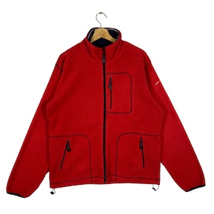 Vintage Polo Jeans Ralph Lauren Red Fleece Jacket (XL, Fits L)