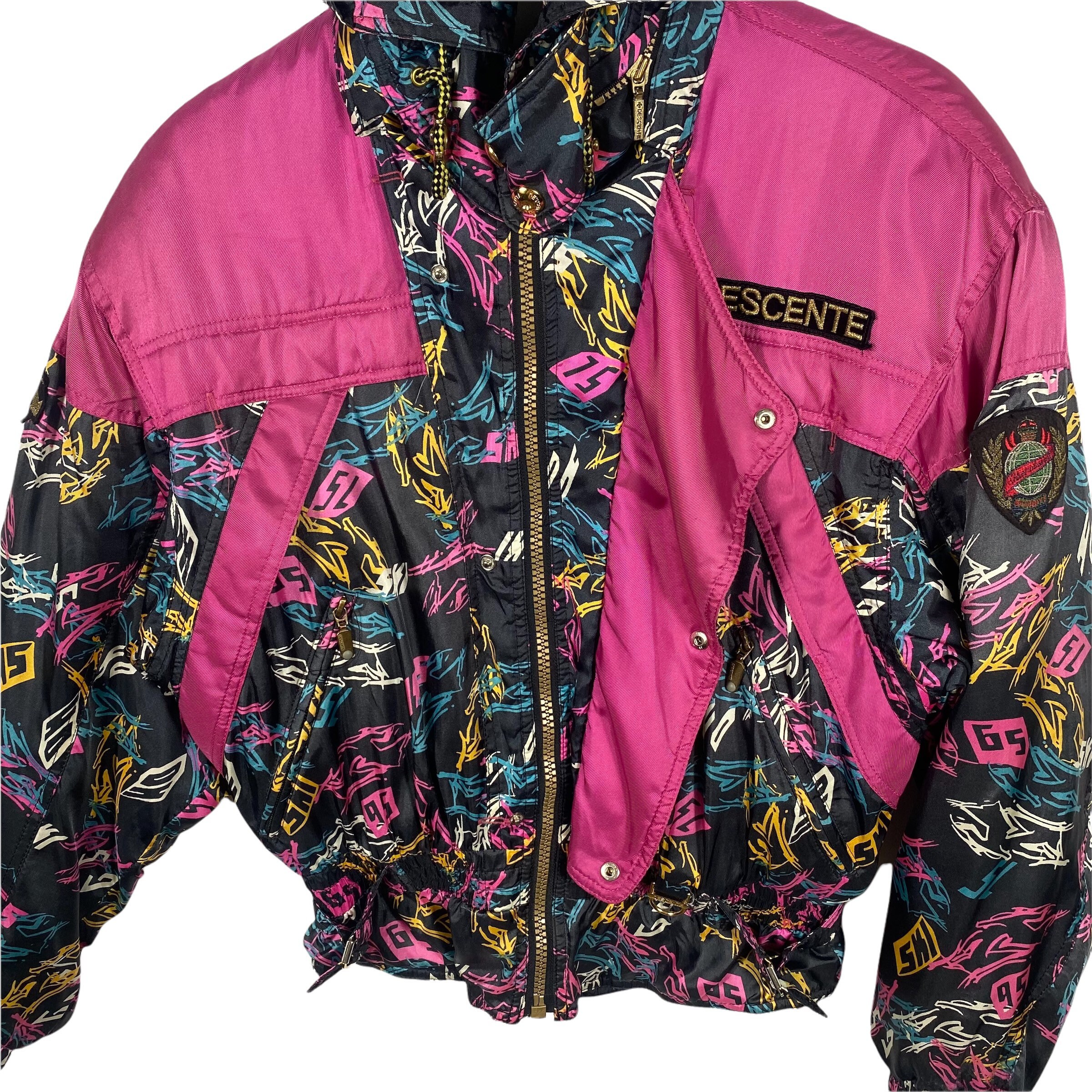 Vintage 90s Descente Ski Hoodie Jacket M Size Multicolour - Etsy