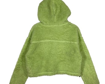 Vintage X-girl Crop Top Fleece Half Zip Sweatshirt Hoodie Size (2
