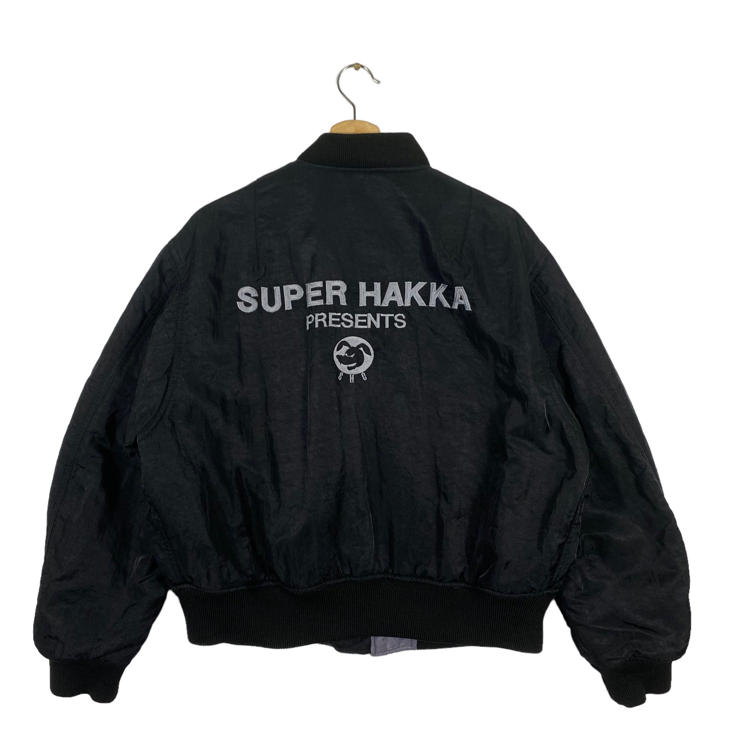 Vintage Super Hakka Presents Bomber Jacket L Size Black Vintage Super Hakka Presents Bomber Jacket L Size Black