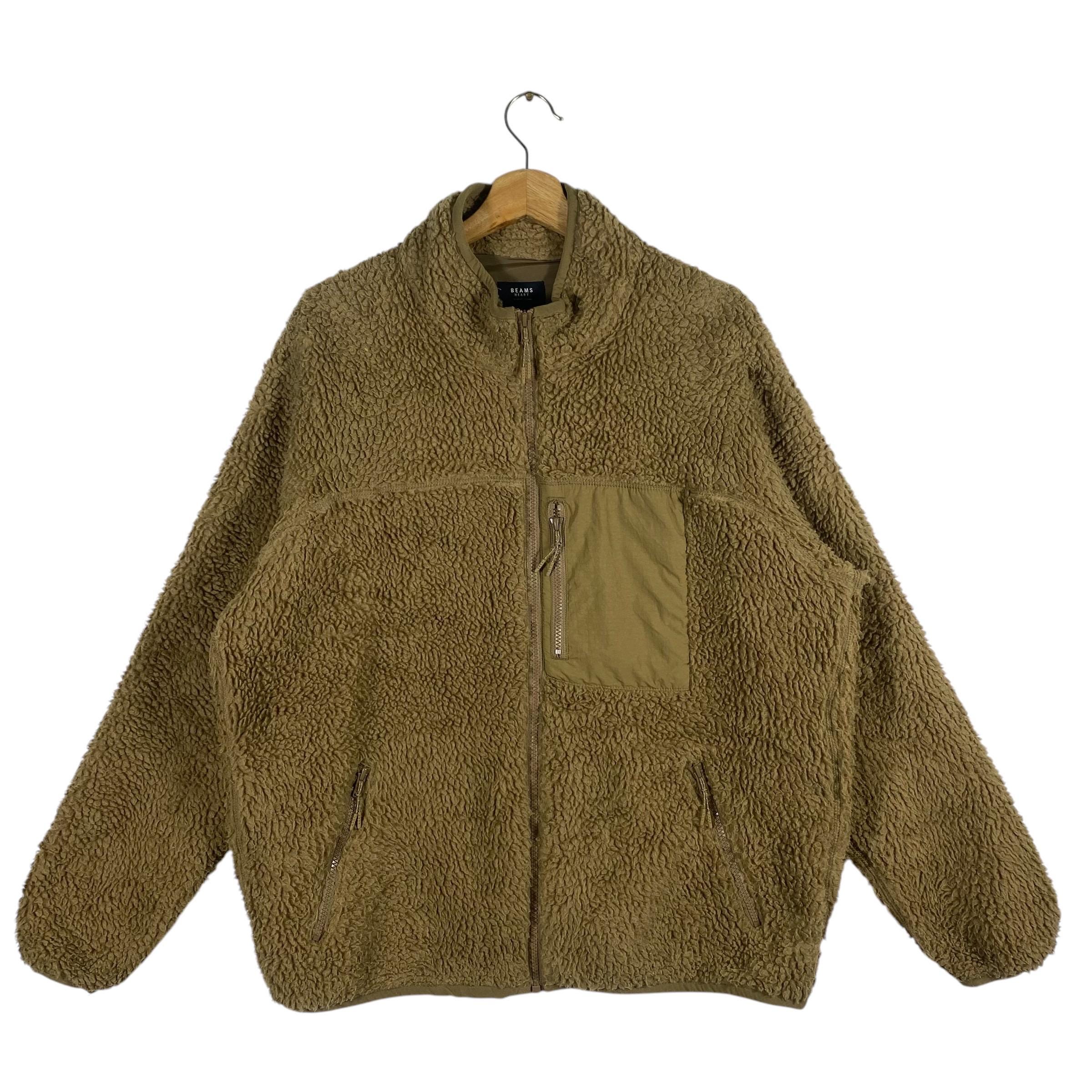 Vintage Beams Heart Fleece Zipper Jacket L Size Brown Colour - Etsy