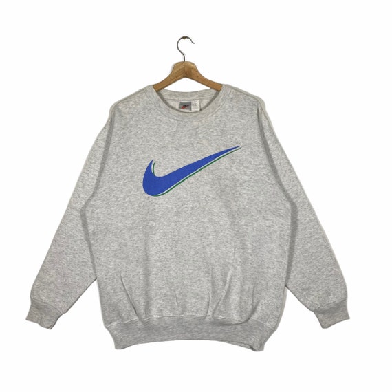 Vintage  90s Nike Swoosh Sweatshirt L Size Grey C… - image 1