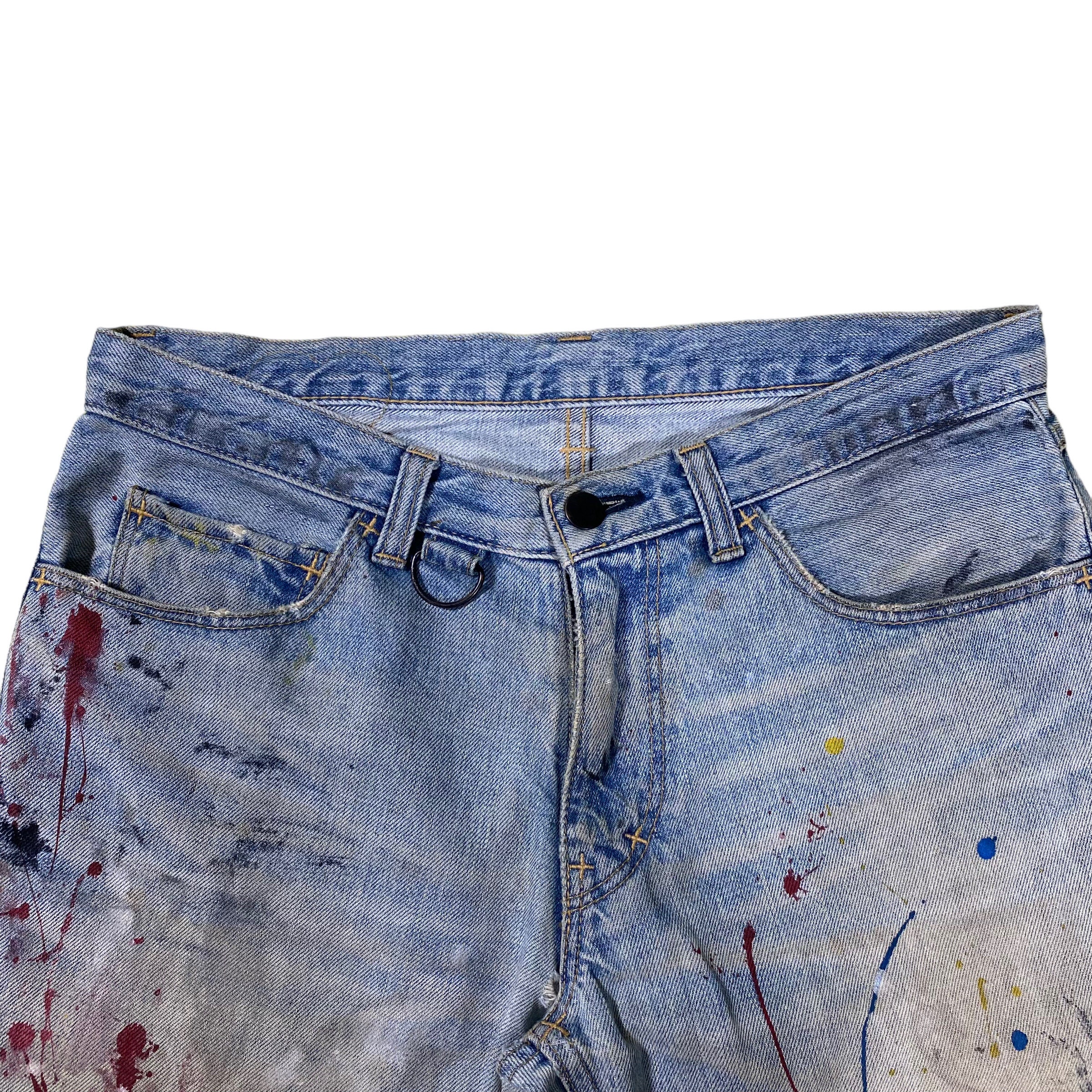 SS06 Number Nine Painted D-ring Crying Heart Pain Denim SS06 Number Nine Painted D-ring Crying Heart Pain Denim