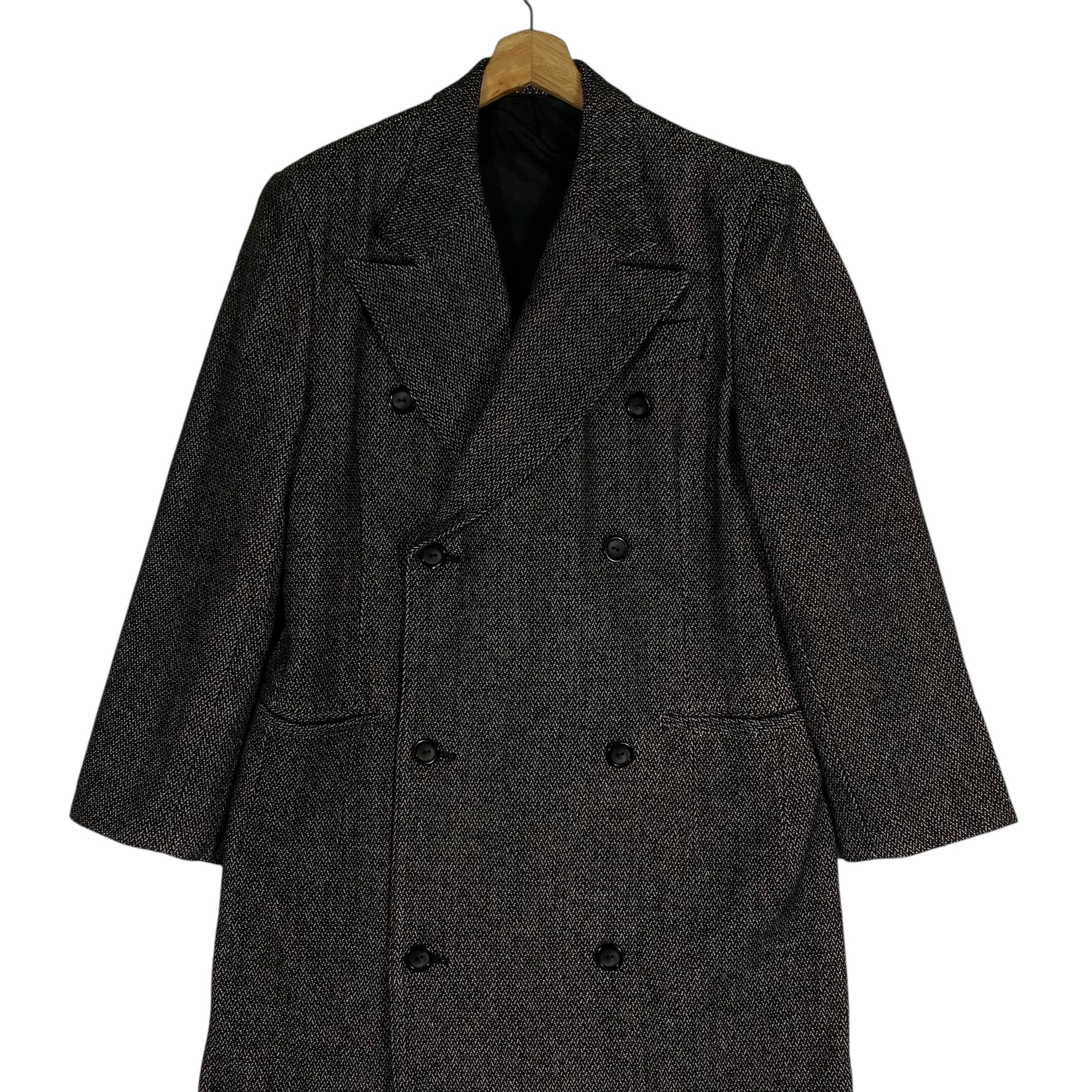 Y's ウール ダブルブレストピーコート サイズ2 ヨウジヤマモト 日本製大きめ Y's ウール ダブルブレストピーコート サイズ2 ヨウジヤマモト 日本製