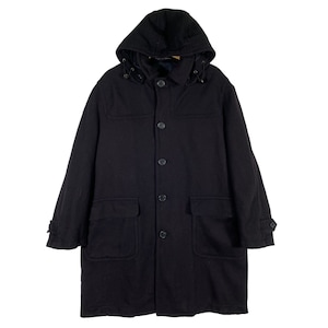 Vintage Fendi Long Coat Hoodie Wool Button XL Size Black Colour