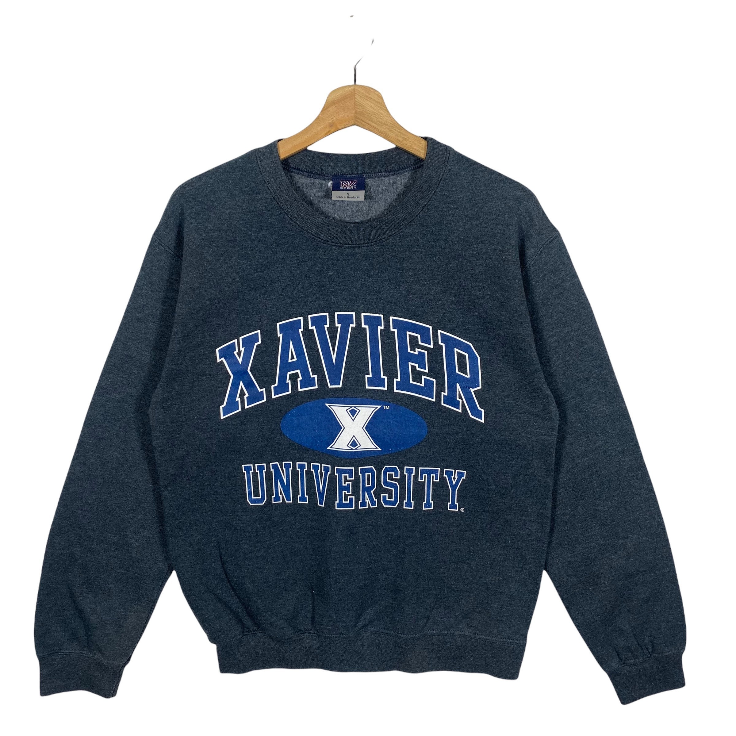 Xavier Musketeers Vintage Logo | Official Xu Apparel | Cincy Shirts Unisex T-Shirt / Heather Grey / L