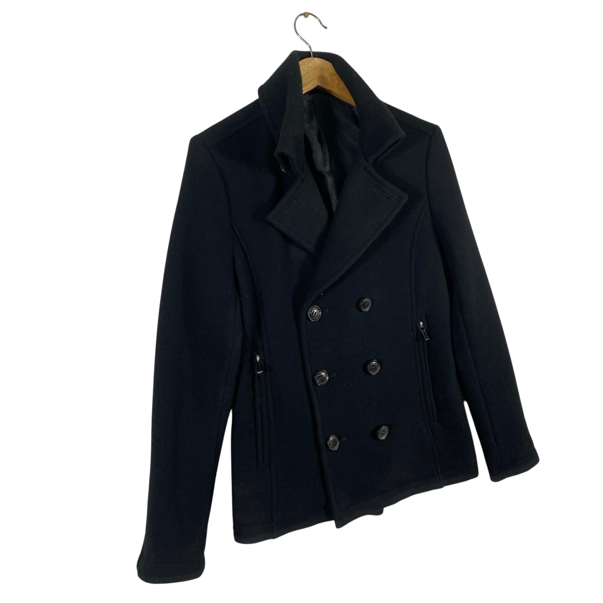 Vintage Shellac Wool Double Breasted Jacket Size 44 (M) Black