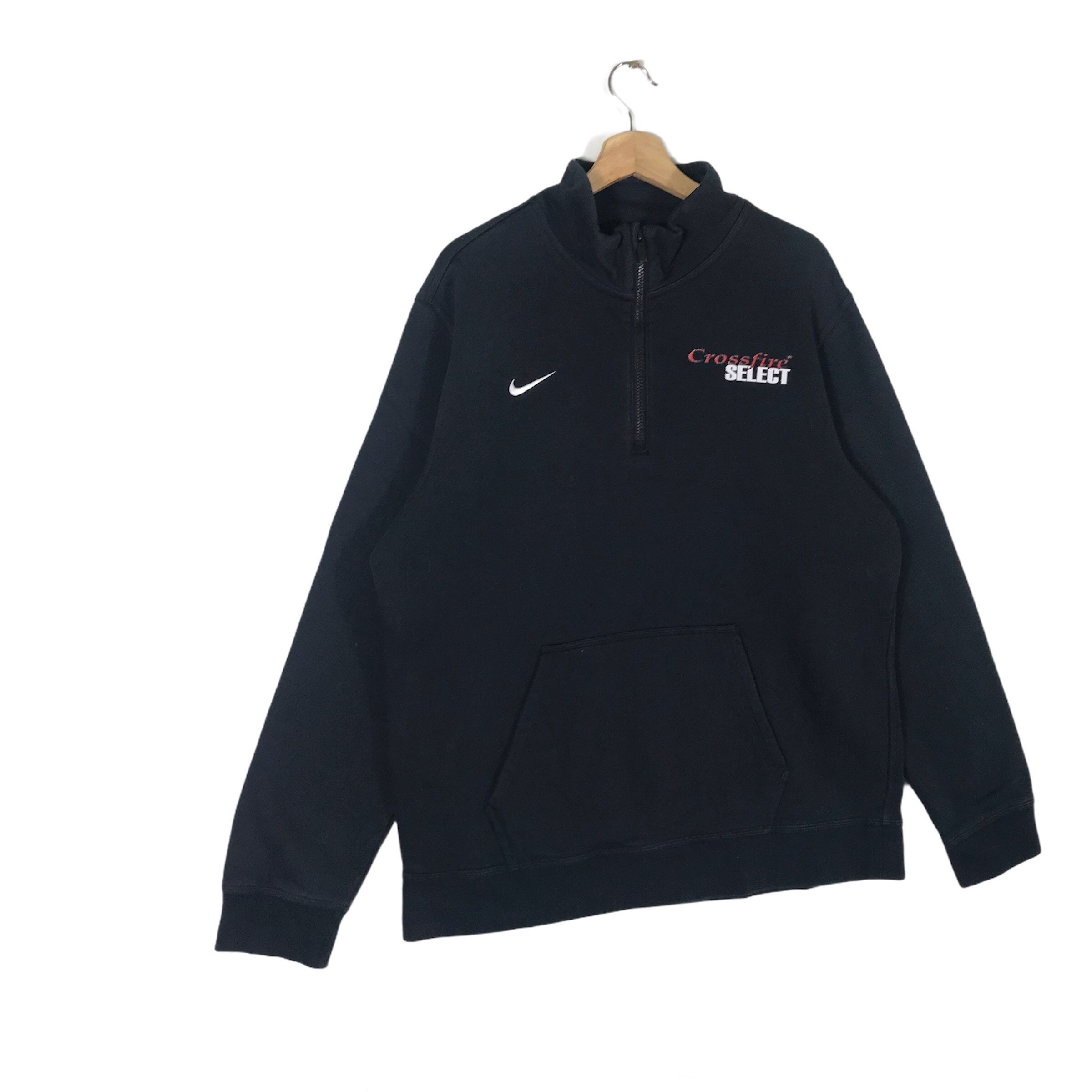 Nike Half Snap Warm-Up Pullover, Men's Size Medium polyester black type Vintage Second Hand main image 0