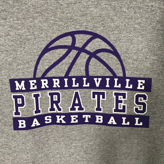 Vintage Merrillville  Pirates Basketball Sweatshi… - image 4