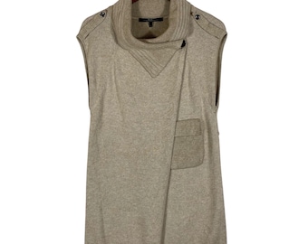 Beige asymmetrische coltrui Max Mara - geribbelde zoom, maat S