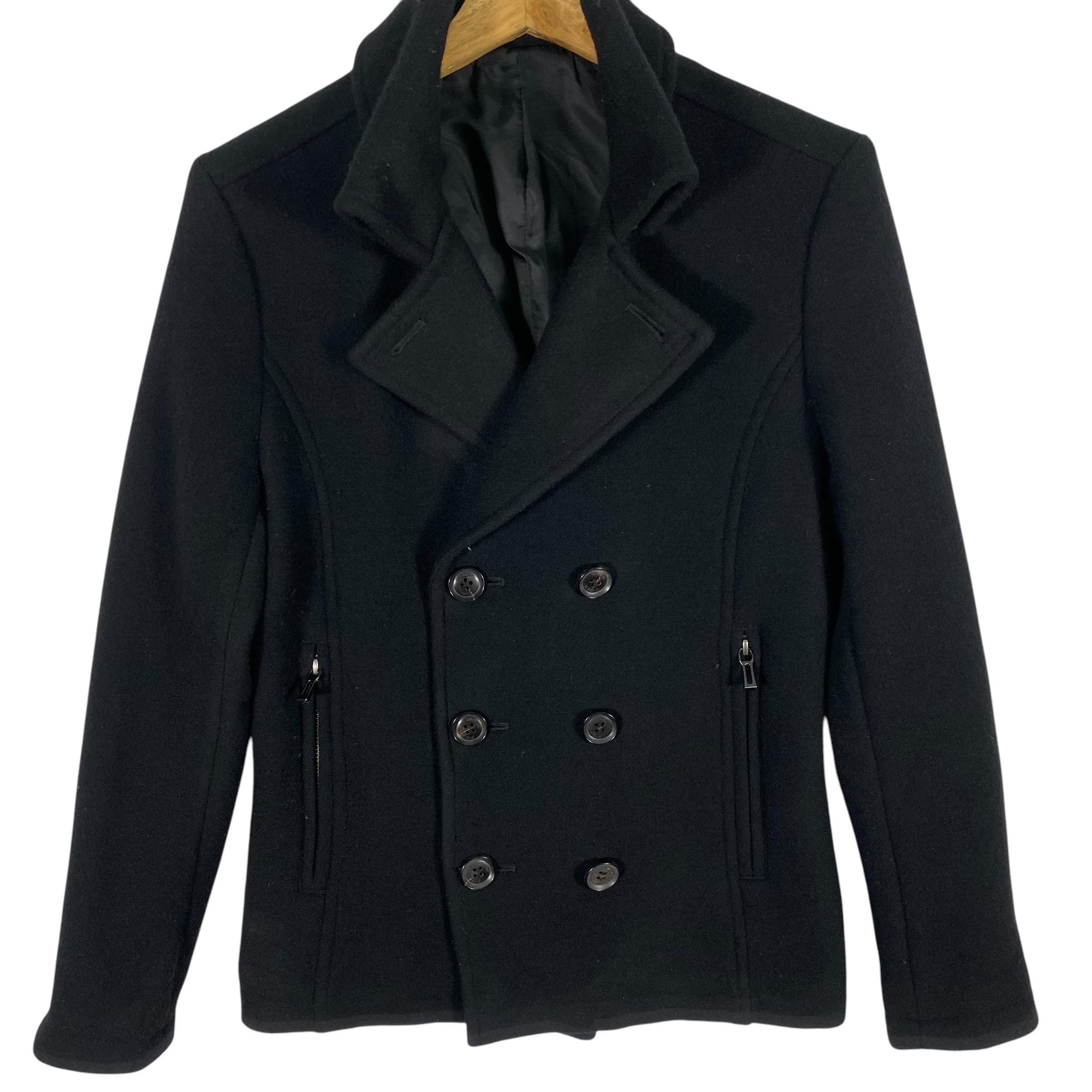 Vintage Shellac Wool Double Breasted Jacket Size 44 (M) Black