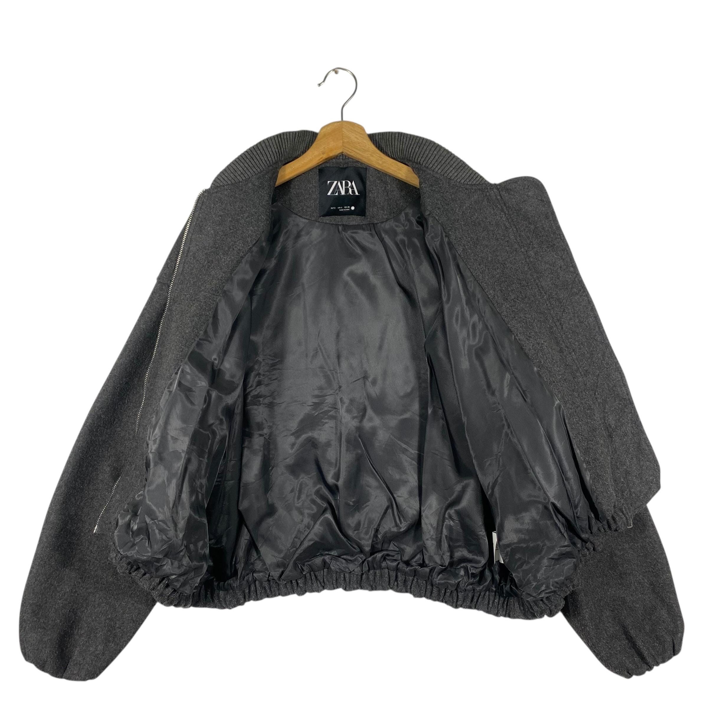 Zara ボンバーオーバーサイズジッパージャケット Sサイズ グレーカラー 
