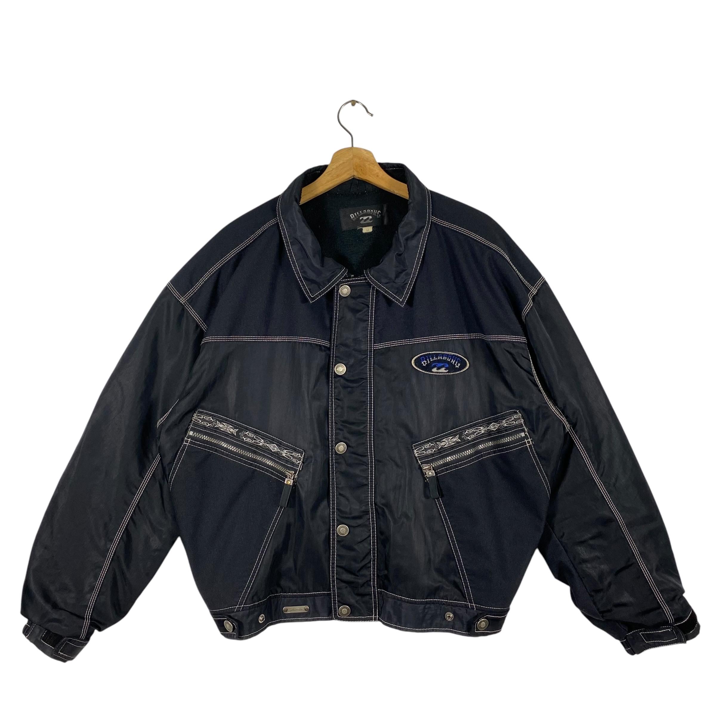 Vintage 90s Billabong Jacket: Black Zipper Button, Size M (fits L 